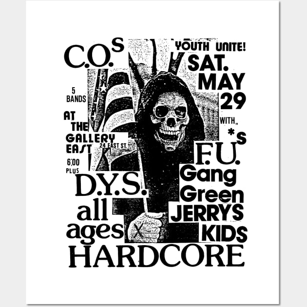 D.Y.S. / Gang Green / Jerry's Kids / F.U.s Punk Flyer Wall Art by Punk Flyer Archive